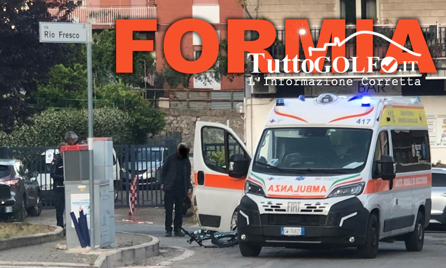 Formia, incidente stradale: coinvolto un ciclista
