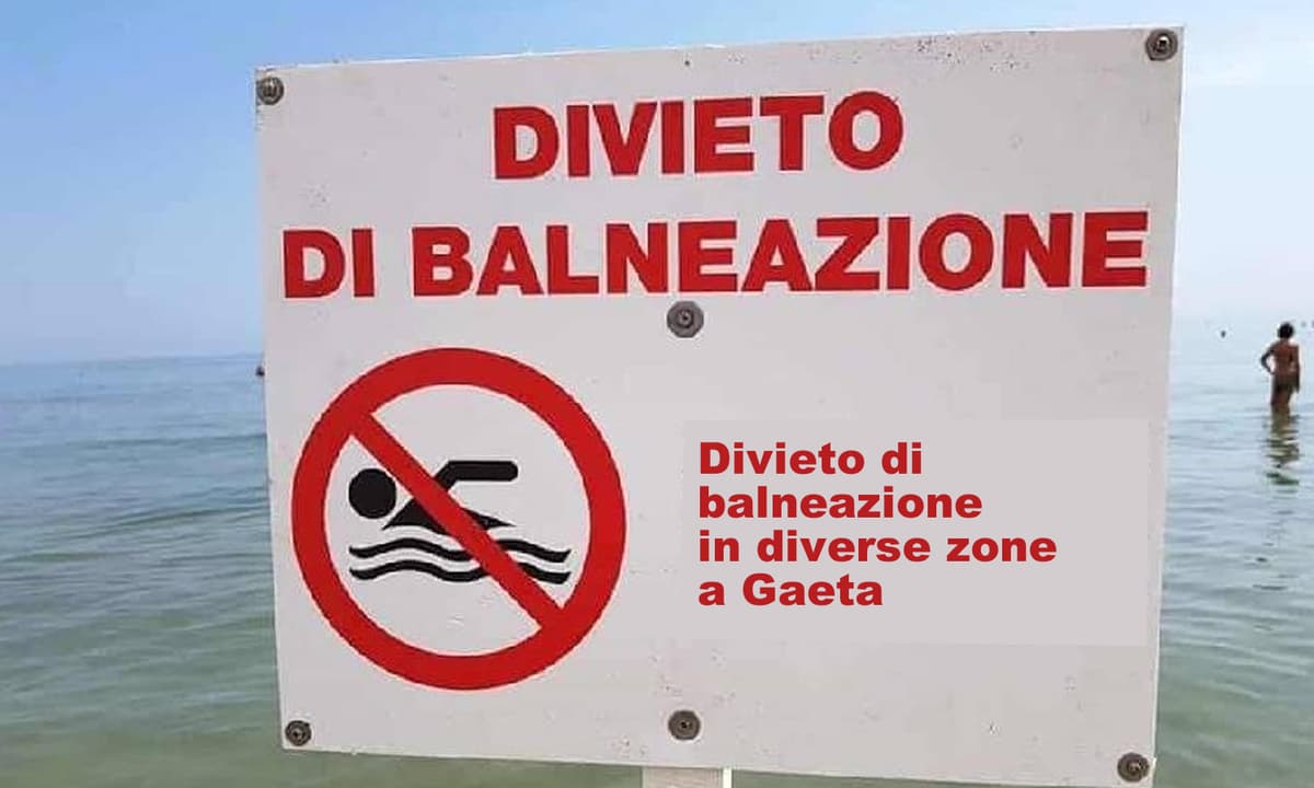Gaeta, divieto di balneazione in diverse zone: l’Ordinanza n.186 stabilisce nuove regole per l’estate 2025