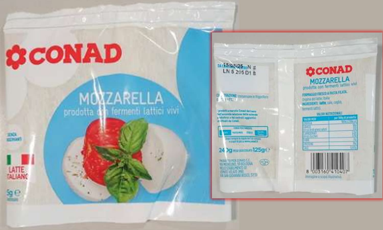 Richiamo Alimentare – Possibile presenza di corpi metallici nella mozzarella. Il lotto