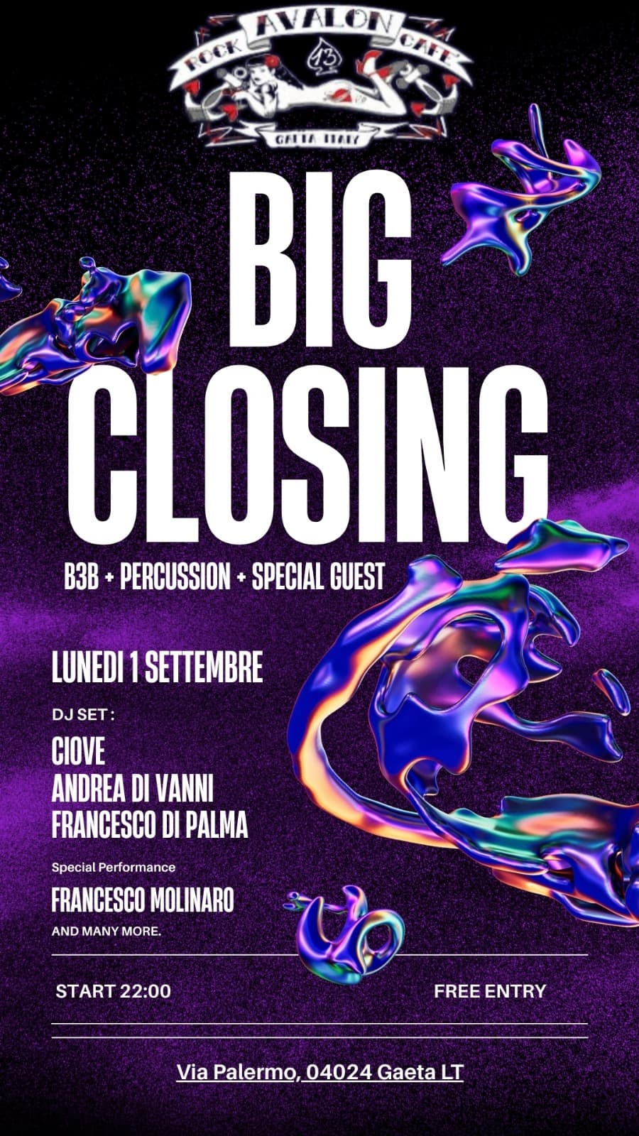 Gaeta, chiusura col botto: il "Big Closing" accende la notte all'Avalon Cafè