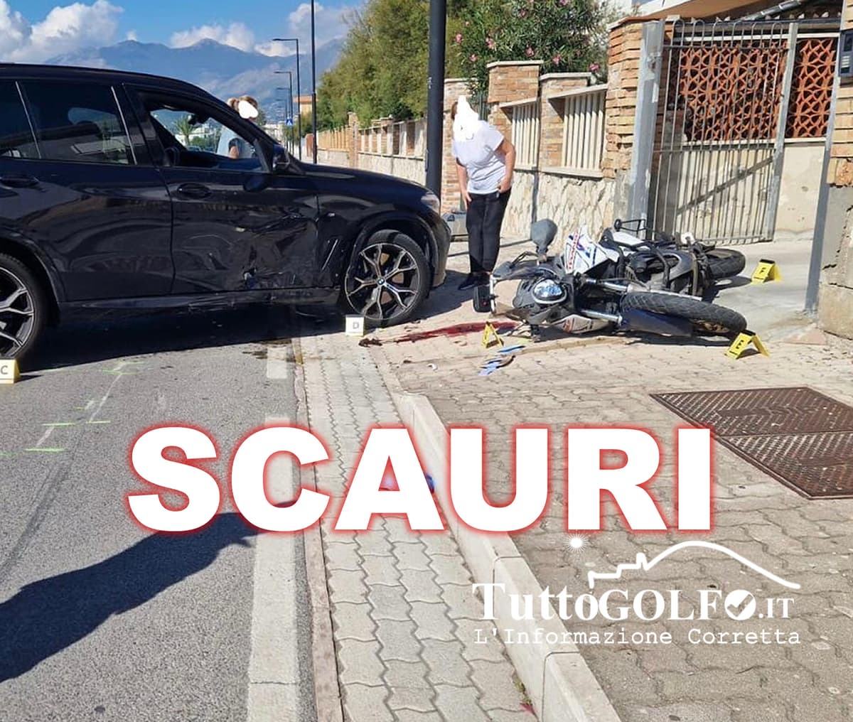 Minturno - Grave incidente sul lungomare di Scauri: centauro elitrasportato in prognosi riservata