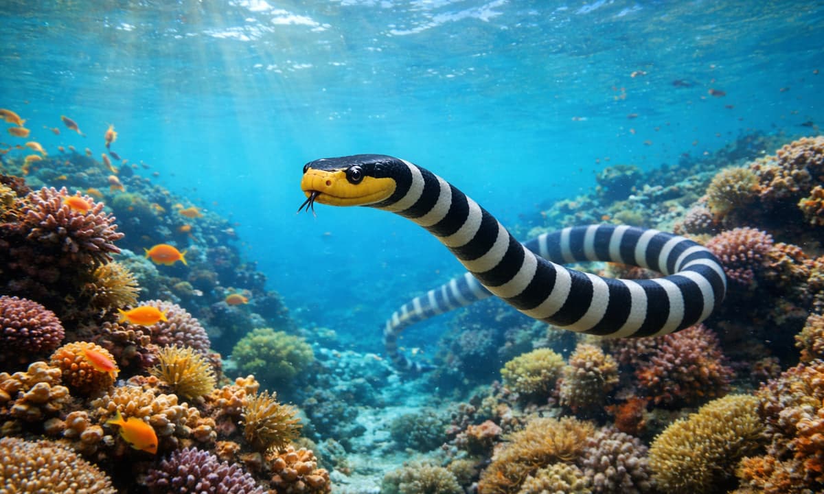 La vacanza si trasforma in incubo: Favoloso morso da un serpente marino velenoso