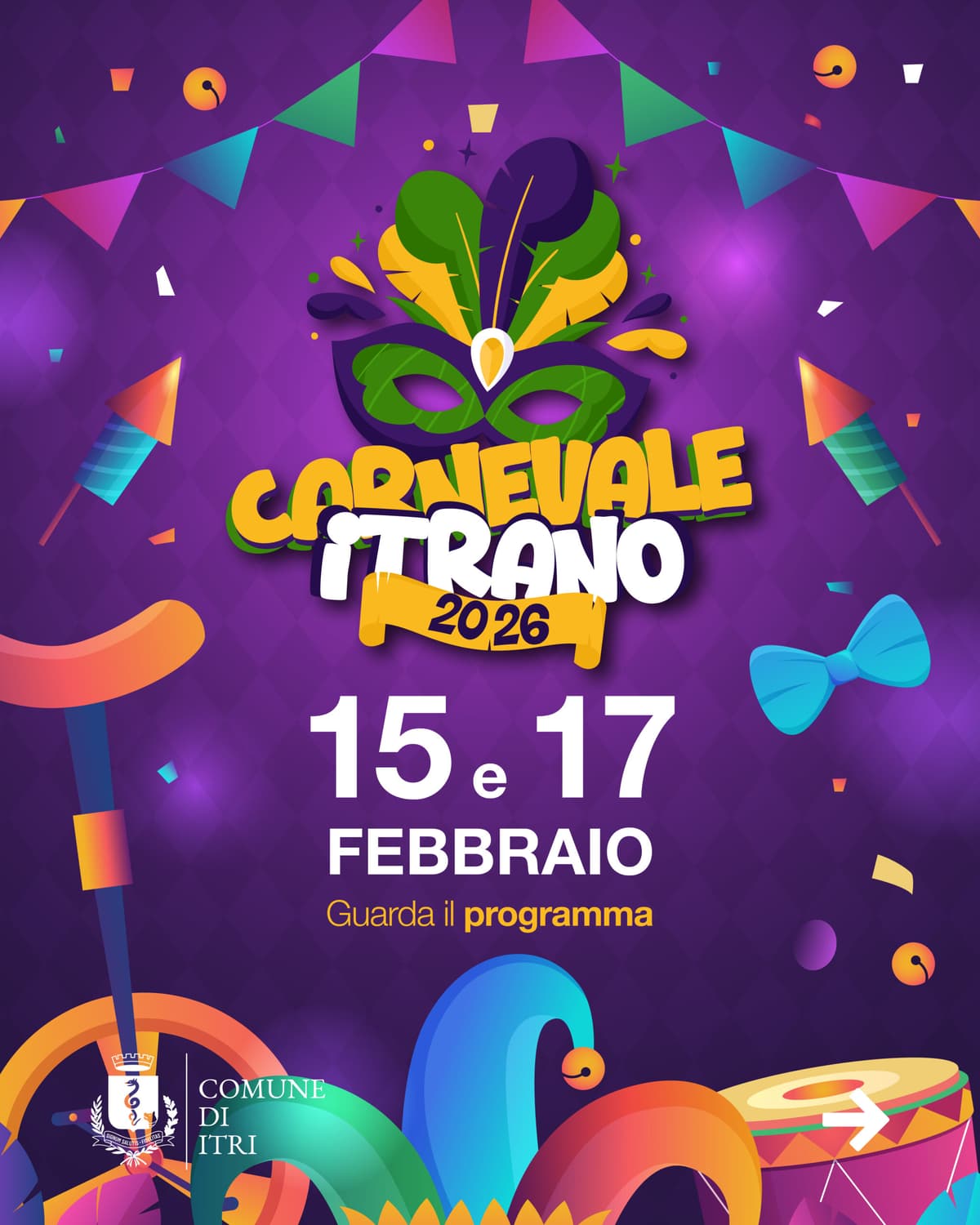 Carnevale Itrano 2026: ufficializzate date e programma