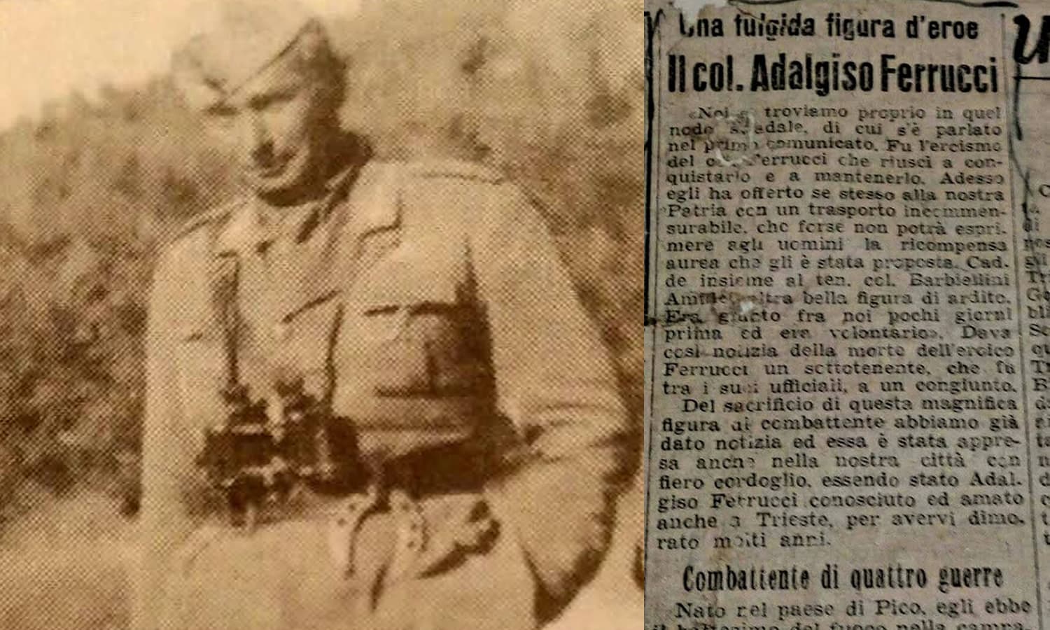 Formia, la storia del Tenente Colonnello Adalgiso Ferrucci, Medaglia d'Oro al Valor Militare