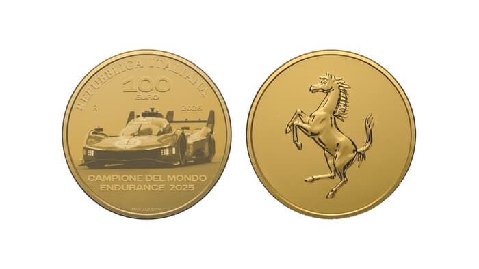La prima moneta d’oro da 100 euro dedicata a Ferrari, simbolo di innovazione tecnologica