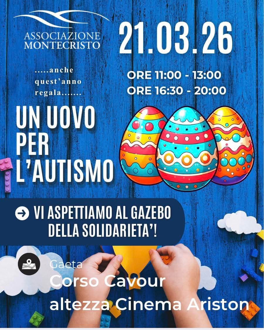 Gaeta, torna “Un Uovo per l’Autismo”: solidarietà in piazza per sostenere le famiglie