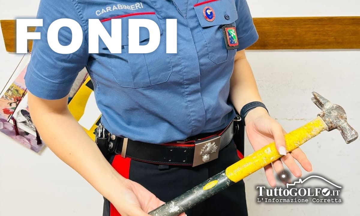 Fondi - Durante un controllo viene trovato in possesso di un martello. I Carabinieri denunciano un ventiduenne