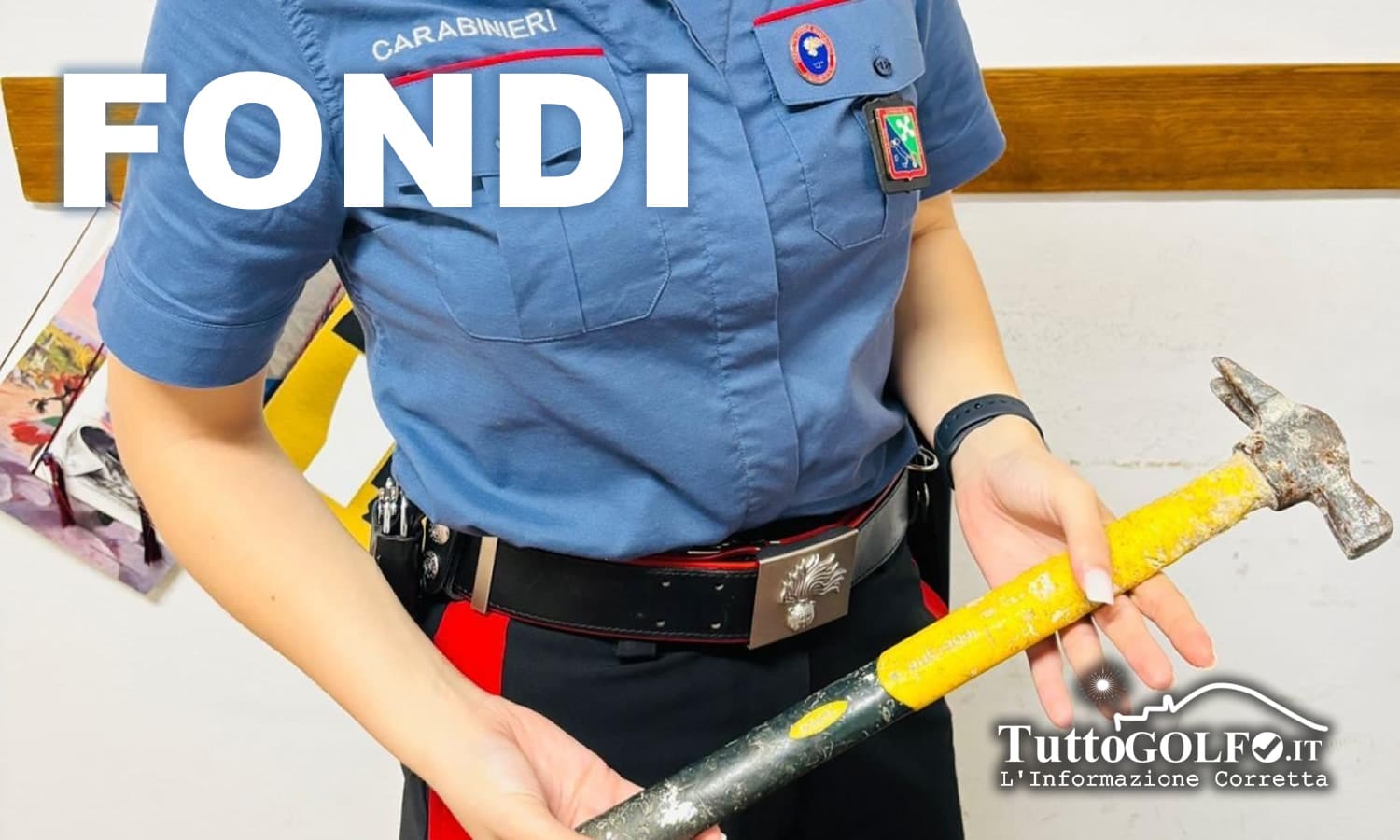 Fondi - Durante un controllo viene trovato in possesso di un martello. I Carabinieri denunciano un ventiduenne