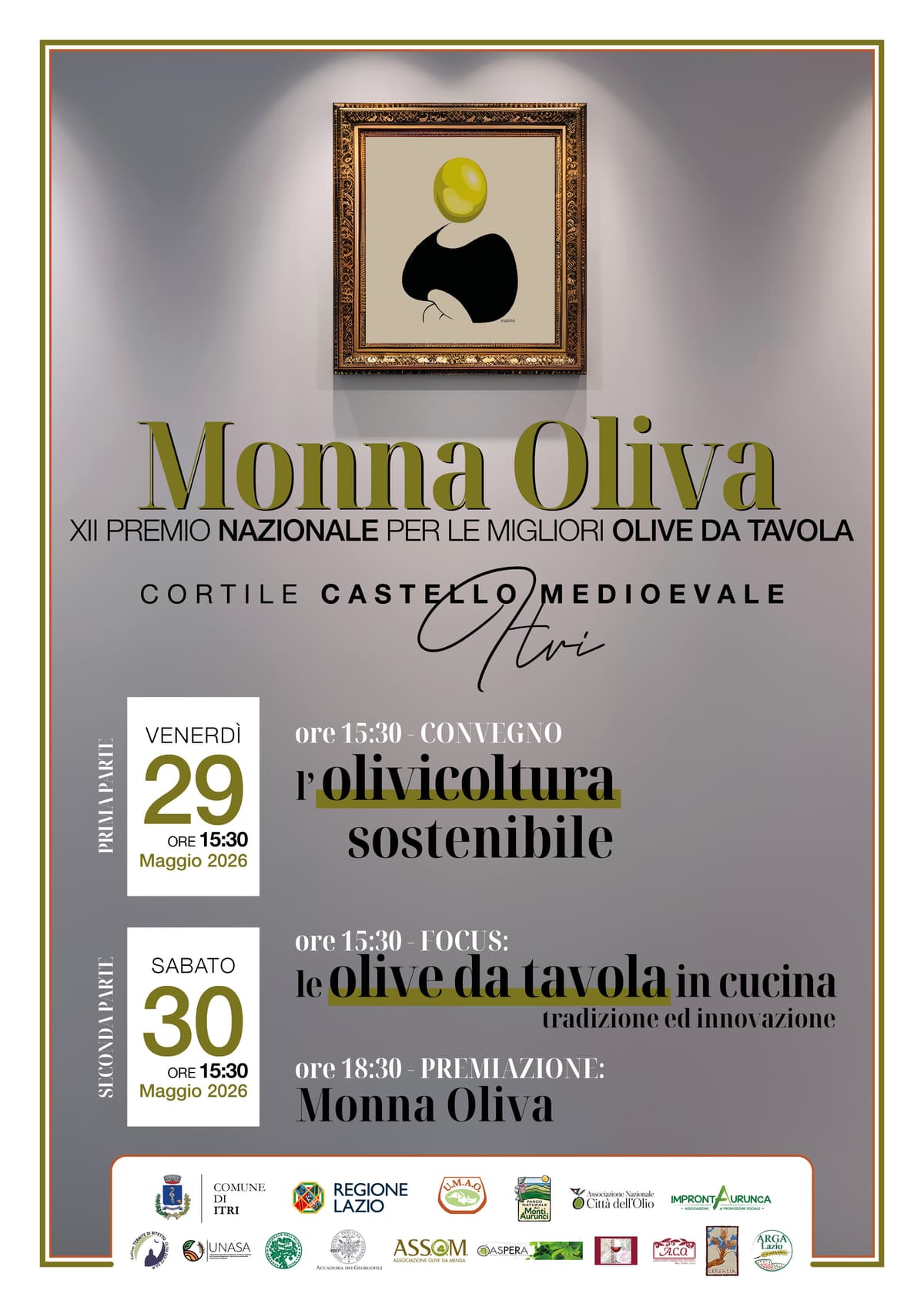 Monna Oliva 2026 arriva a Itri: due giornate dedicate alle migliori olive da tavola italiane