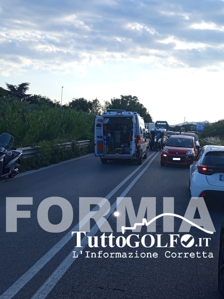 Formia, ennesimo incidente sulla Variante Appia: traffico in tilt all’imbrunire