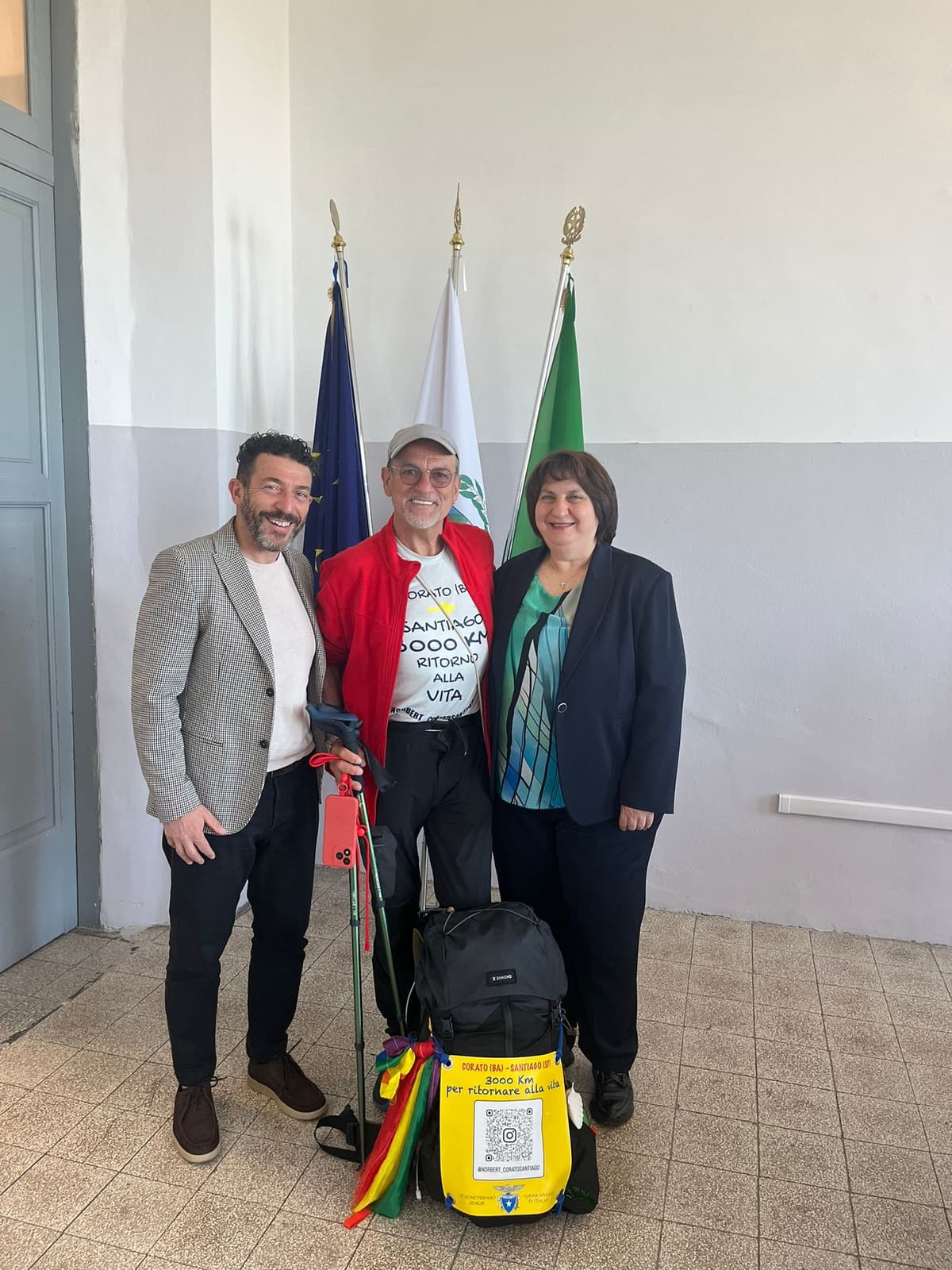Il viaggio-testimonianza di Norbert, da Corato a Santiago de Compostela, fa tappa a Monte San Biagio