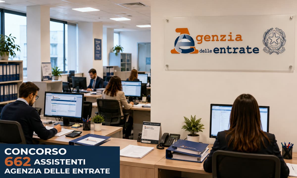 Agenzia delle Entrate, al via il concorso per 662 assistenti: nuova occasione per migliaia di diplomati