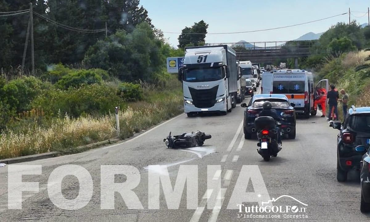 Formia, ancora un incidente: centauro a terra, interviene il 118