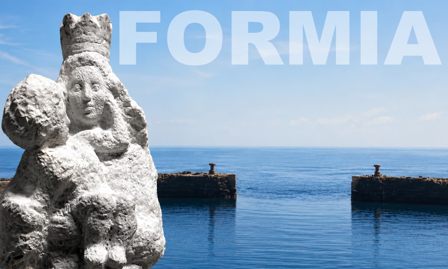 Formia - Il posizionamento in mare della scultura della Madonna delle Grazie