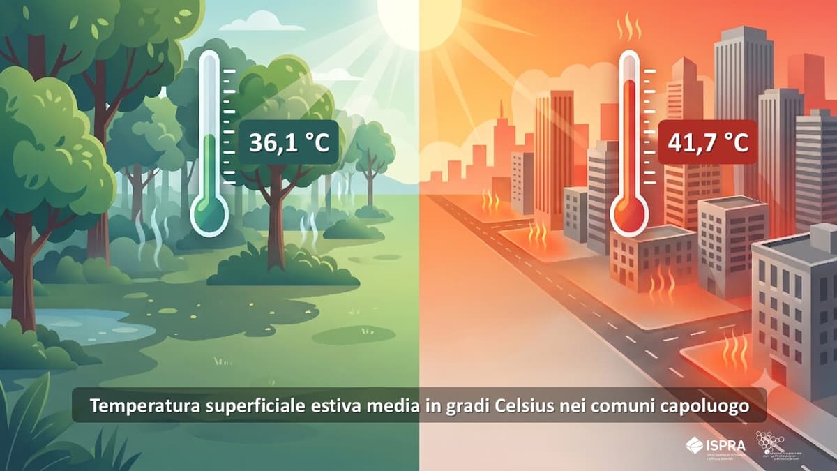 ISPRA/CNR: ISOLE DI CALORE URBANE: FINO A 4 °C IN MENO CON RIFORESTAZIONE E DEPAVIMENTAZIONI