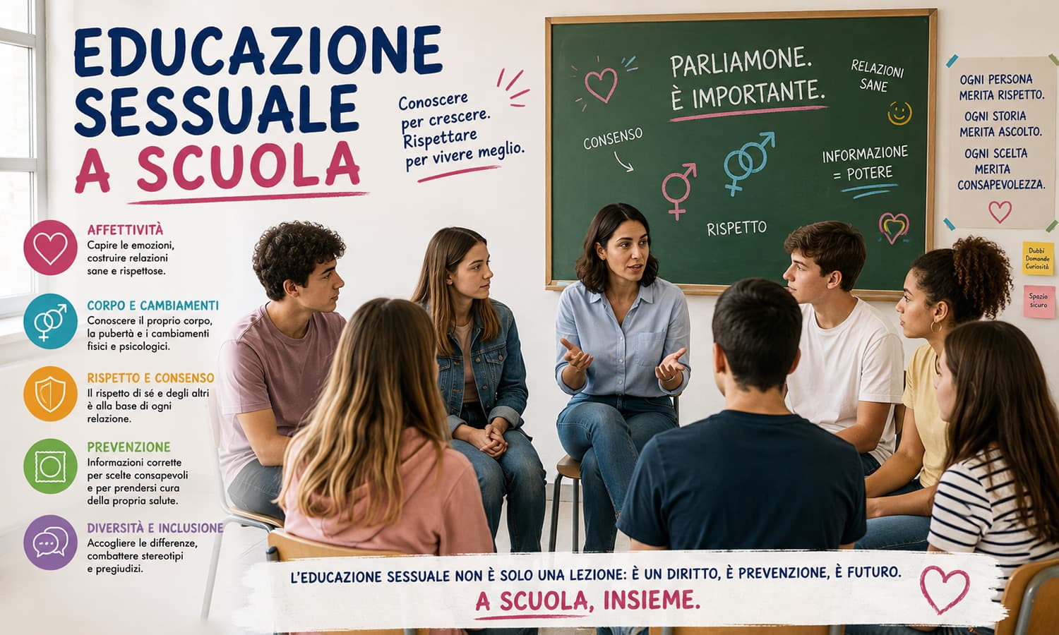 Educazione affettiva a scuola, la sfida della raccolta firme: tra consenso dei genitori e diritto all’educazione