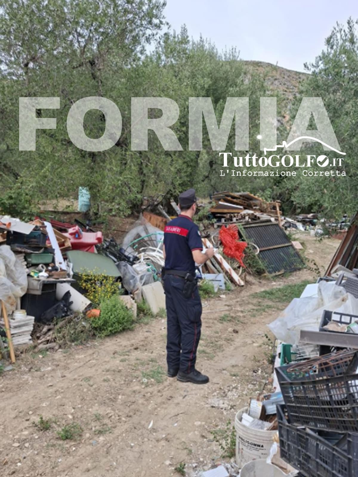 Discarica a cielo aperto a Formia: 80 metri cubi di rifiuti scoperti dai Carabinieri Forestali