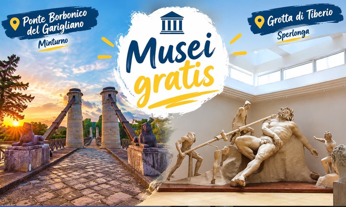 Musei gratis domenica 4 ottobre: da Sperlonga a Minturnae tra Polifemo, Appia e Ponte Borbonico