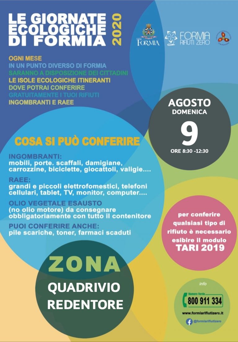 FORMIA: SUL REDENTORE DOMENICA NUOVA GIORNATA ECOLOGICA