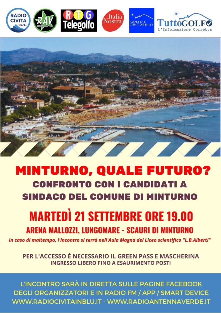 Minturno: Martedì prossimo confronto tra i tre candidati sindaci D’Amici – Moni – Stefanelli