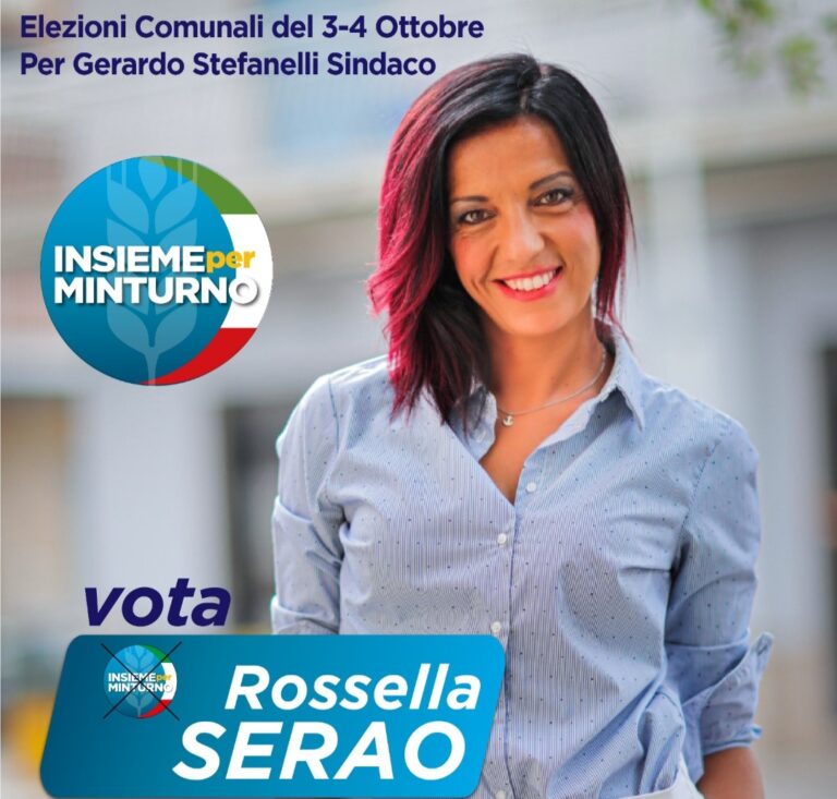 Insieme per Minturno: Rossella Serao si candida al consiglio comunale con la civica pro Stefanelli