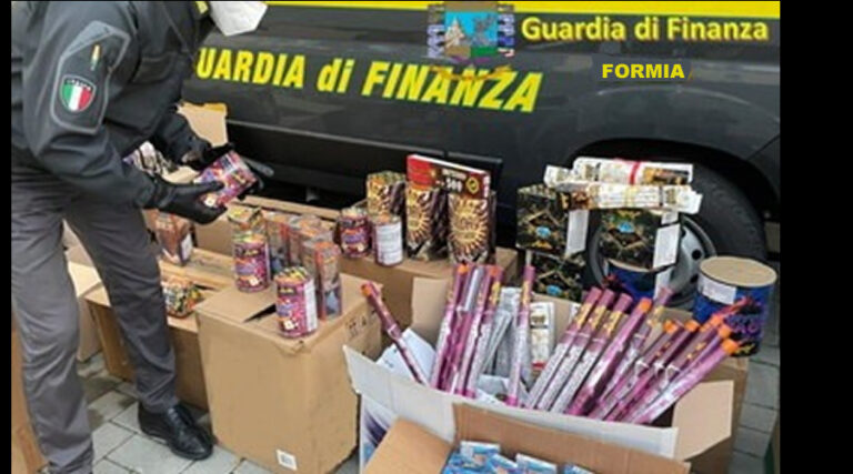 Formia – Fondi, fuochi d’artificio: Sequestrati più di 60.000 articoli pirotecnici