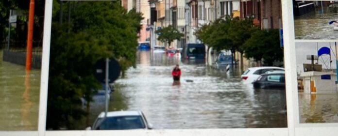 Alluvione in Emilia Romagna strade allagate