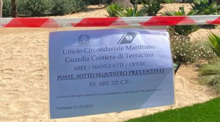 Sequestrata un’area demaniale dalla Guardia Costiera