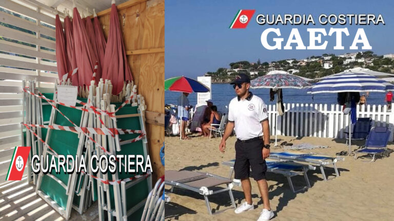 Gaeta, Serapo: Lotta al preposizionamento. Sequestrati 13 ombrelloni e 10 lettini