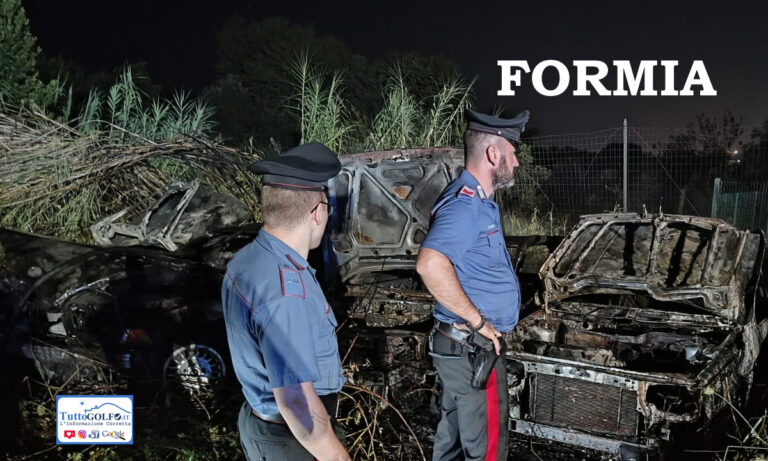 Formia, incendio nel deposito giudiziario. 8 autovetture sono state avvolte dalle fiamme