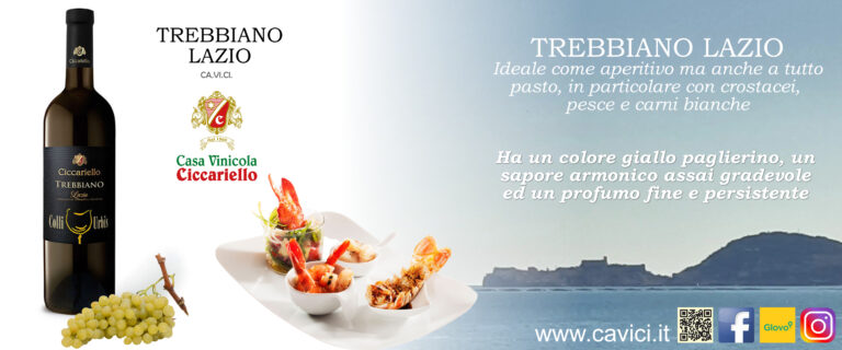 Trebbiano Lazio IGP CAVICI, profumo fine e persistente. Ideale come aperitivo