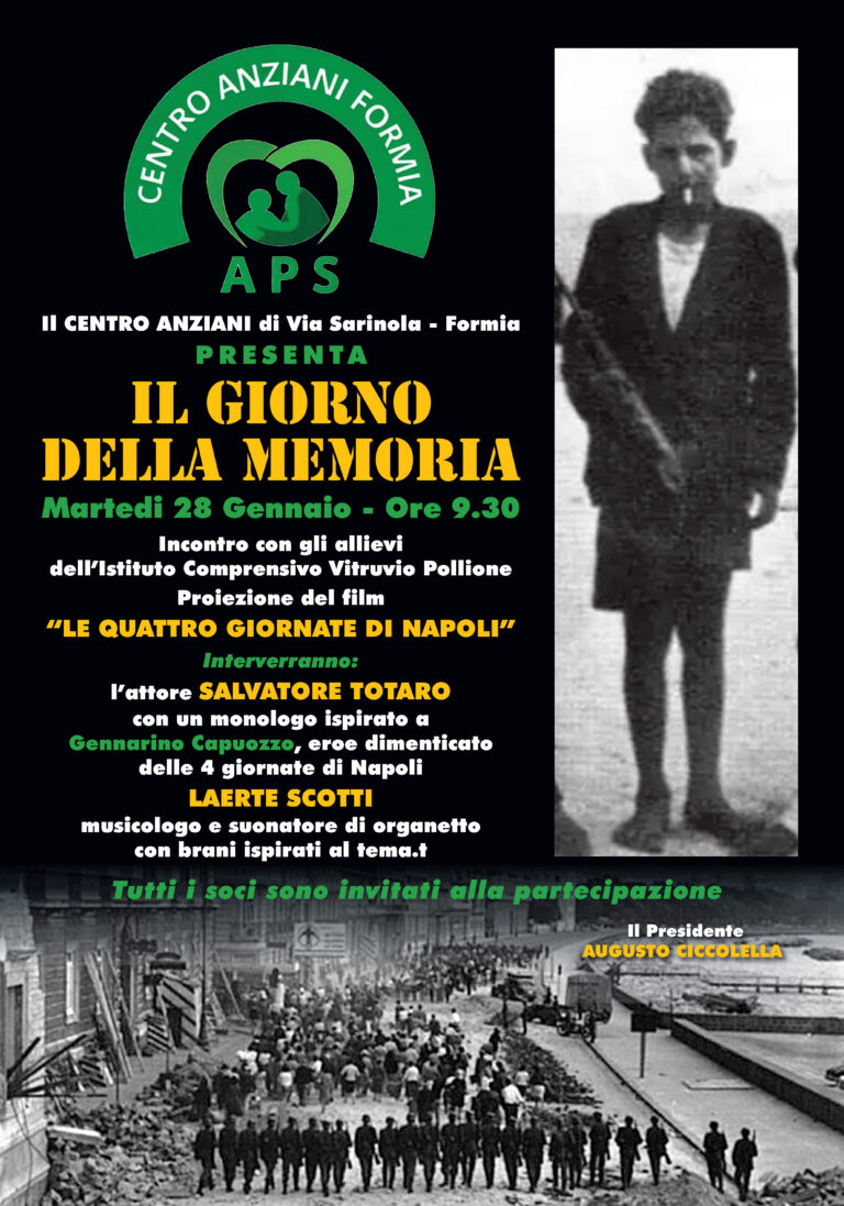 Iniziativa del Centro Anziani APS per il giorno della memoria