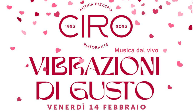 San Valentino a Gaeta. Il menù di Antica Pizzeria Ciro Ristorante. Possibilità di menù alla carta (pizze incluse)