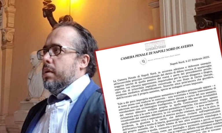La vicinanza all’Avvocato Pasquale Cardillo Cupo espresso della Camera Penale di Napoli Nord