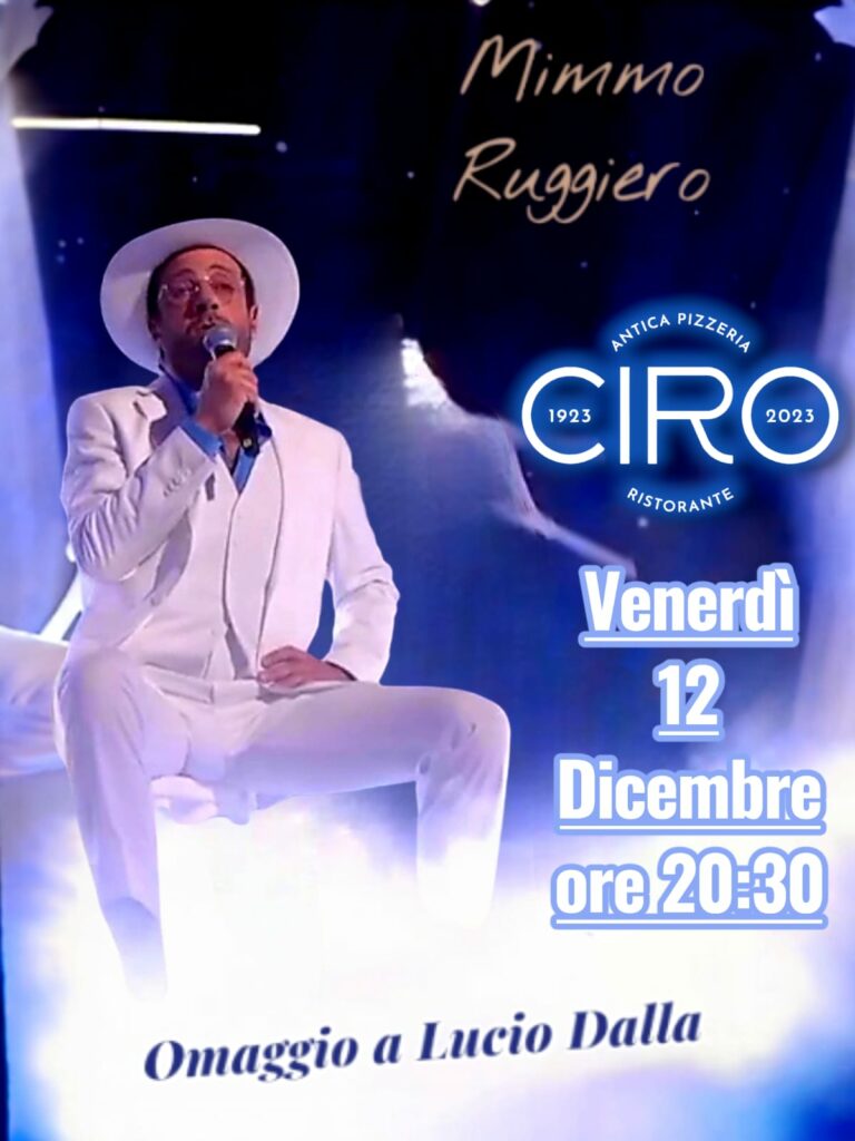 Gaeta, l’Antica Pizzeria Ristorante Ciro rende omaggio a Lucio Dalla: una serata di musica, emozioni e memoria