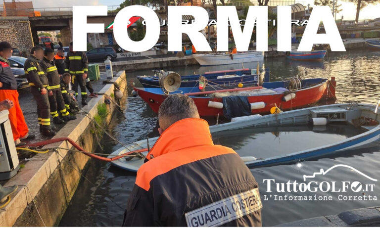 Formia – Affonda nella darsena “La Quercia” una barca, interviene la Guardia Costiera