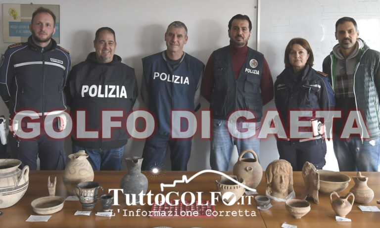 Golfo di Gaeta – Scavo clandestino, restituiti importanti reperti archeologici
